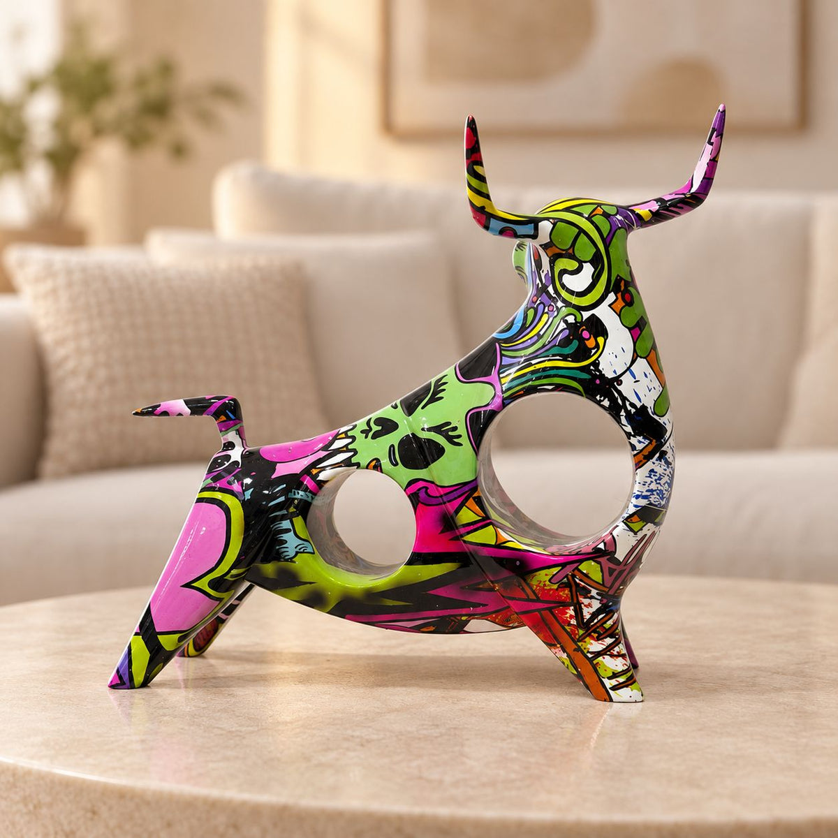 Vivid Motion Bull Showpiece