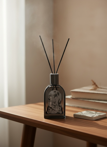 Elegant Black Glass Reed Aroma Diffuser – 180ml