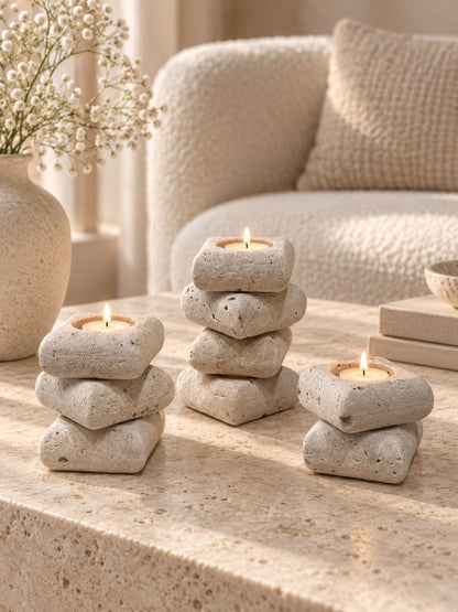 Elara Marble Candle Stand