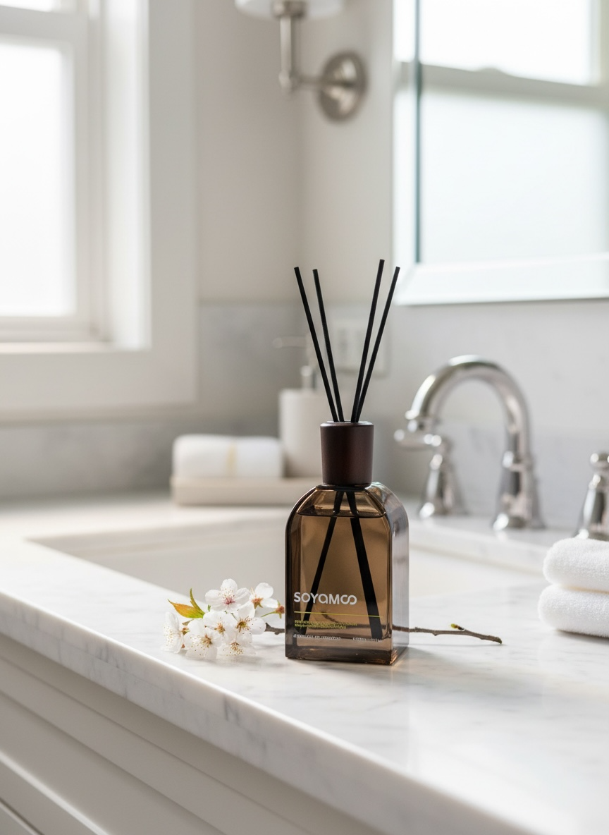 Classic Brown Glass Reed Aroma Diffuser – 180ml