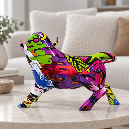 Pop Art Charge Bull Showpiece