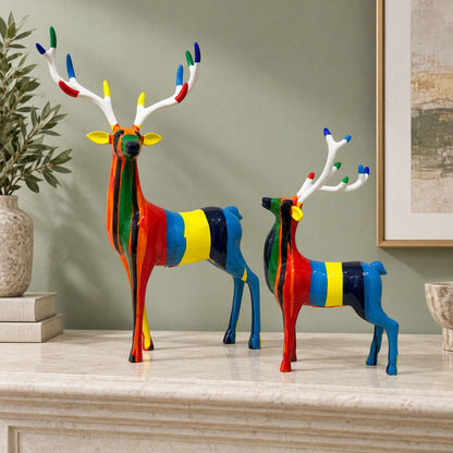 Prismatic Pair Deer Showpiece