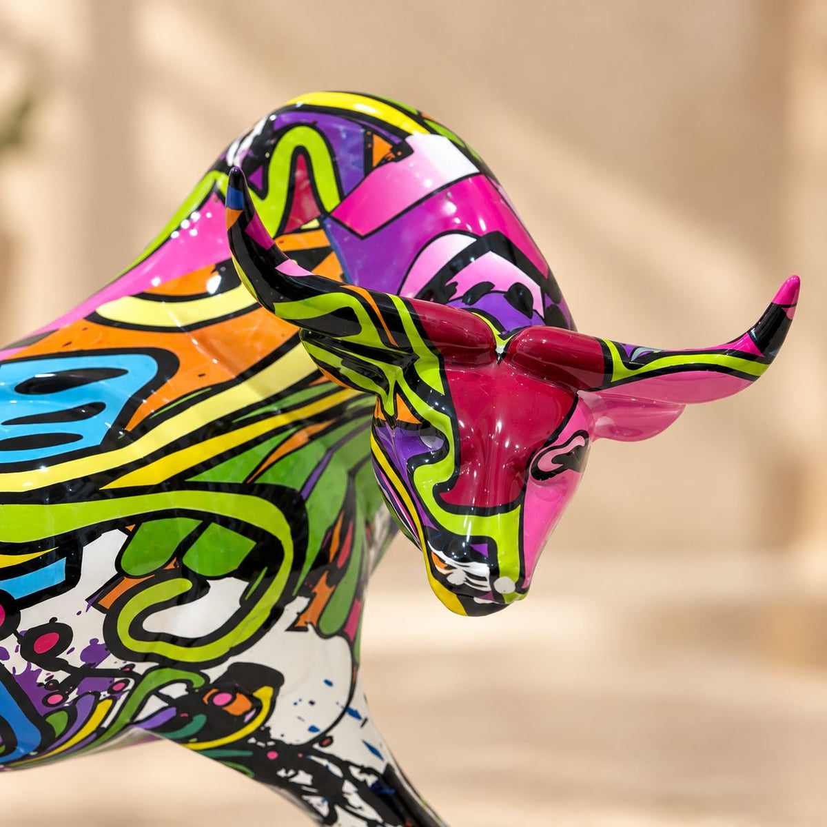 Pop Art Charge Bull Showpiece