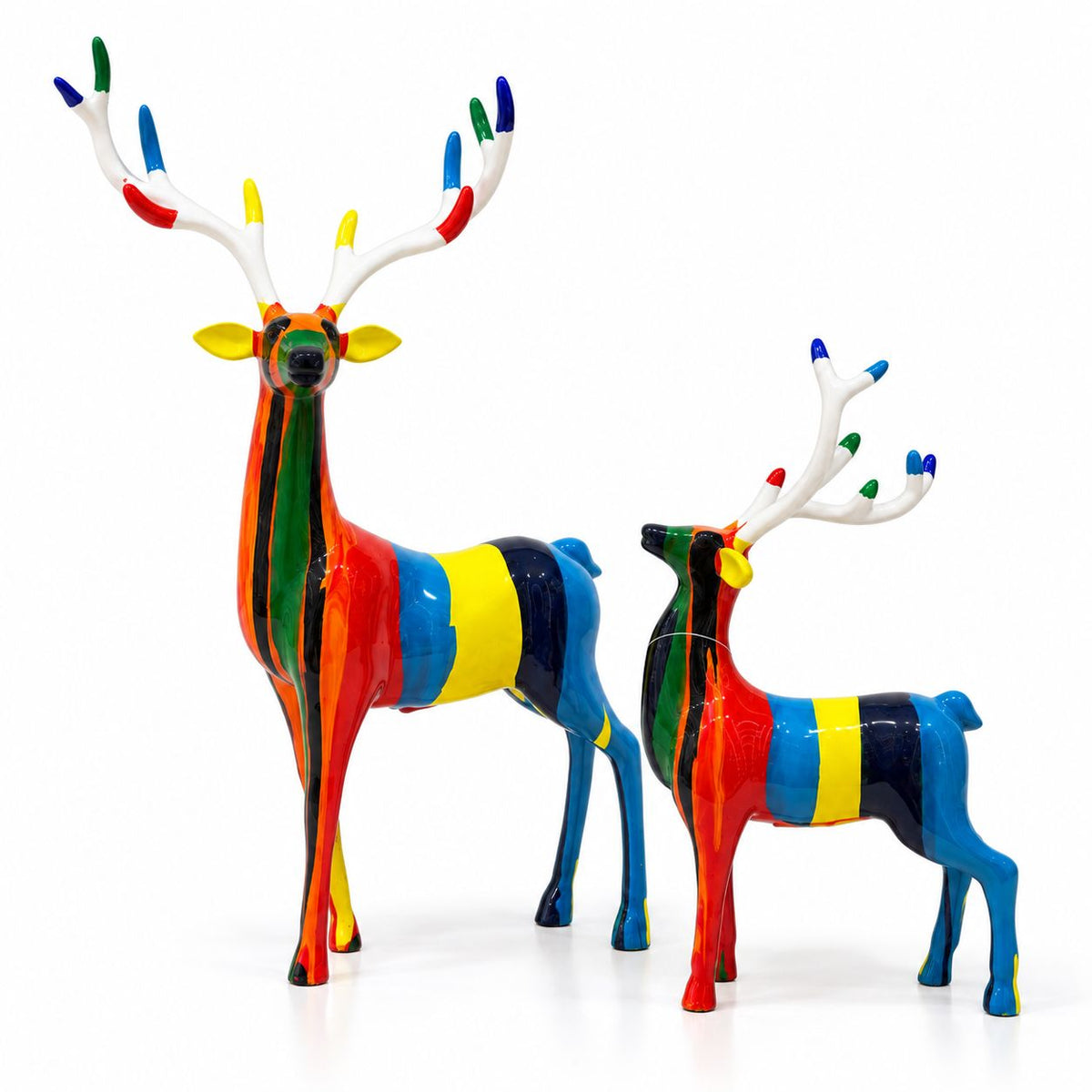 Prismatic Pair Deer Showpiece
