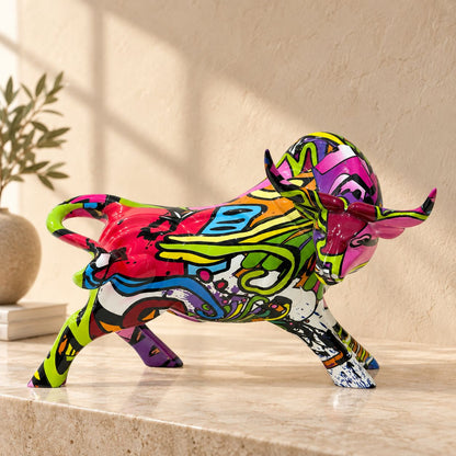 Pop Art Charge Bull Showpiece