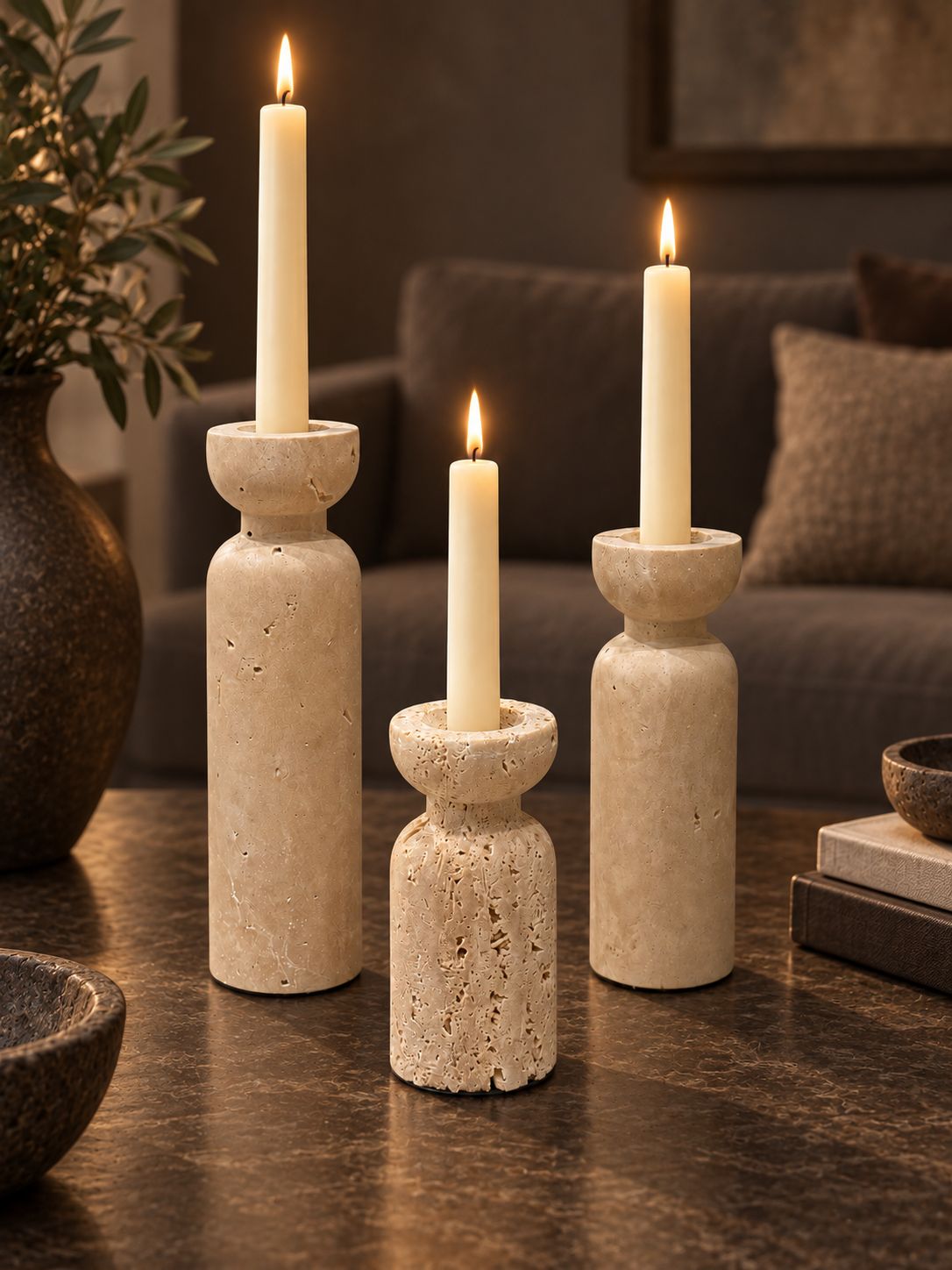 Arden Marble Candle Stand