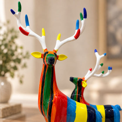 Prismatic Pair Deer Showpiece