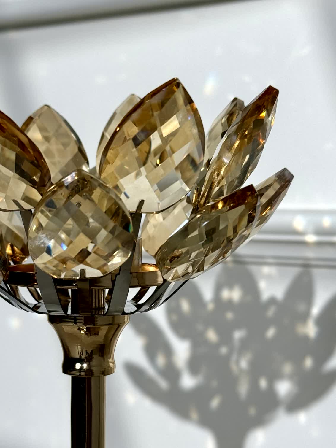 Crystal Lotus Candle Stand Set