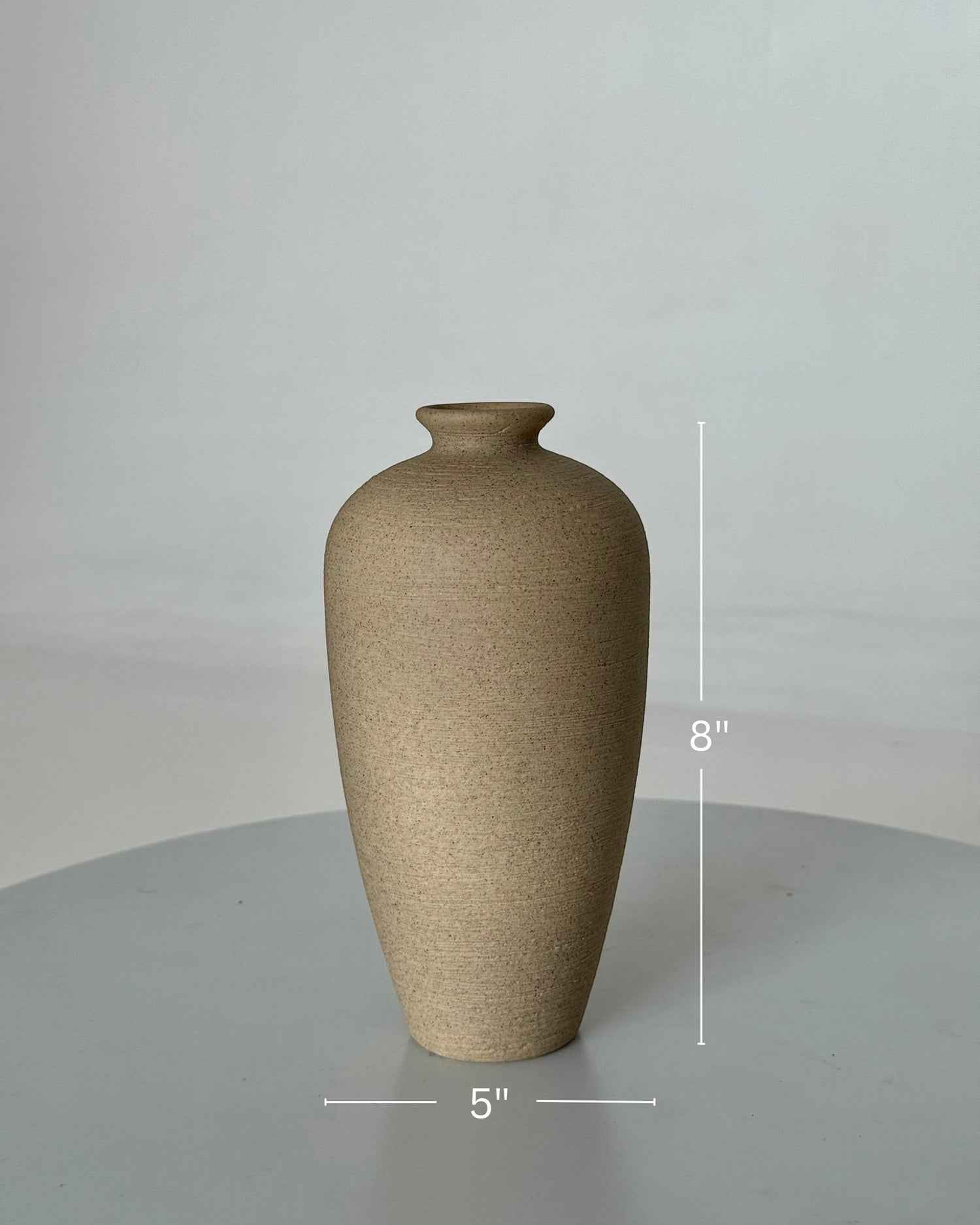 High Objects beige textured ceramic vase, 8 inches tall, 5 inches wide, modern statement decor
