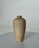 High Objects beige textured ceramic vase, 8 inches tall, 5 inches wide, modern statement decor
