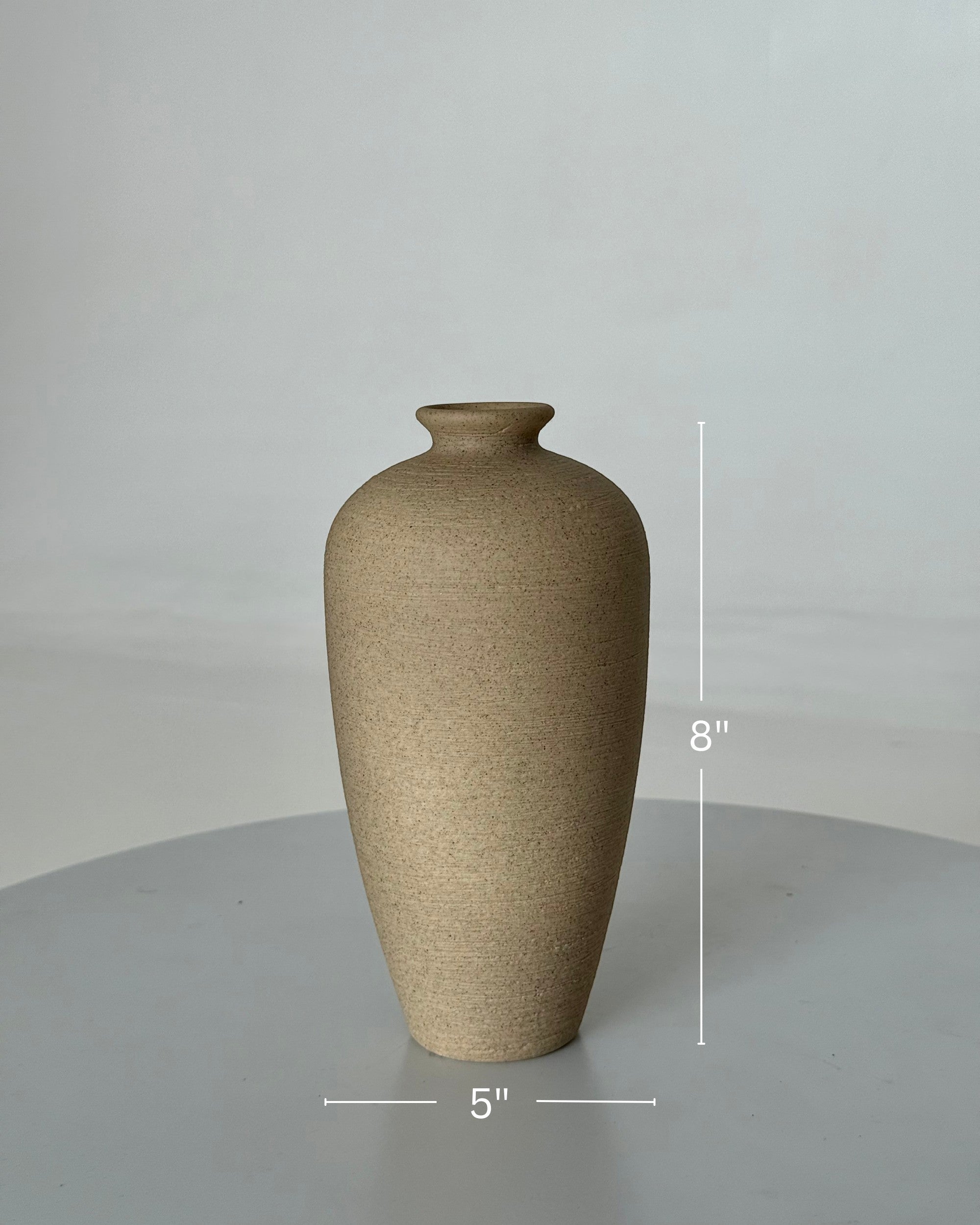 High Objects beige textured ceramic vase, 8 inches tall, 5 inches wide, modern statement decor