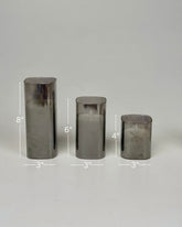 High Objects Halomist LED Candle Collection in smoked glass, set of 3 varying heights, modern design.