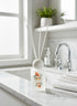 High Objects frosted glass reed diffuser with floral artwork and white reeds, 110 ML, Rich Jasmine scent.