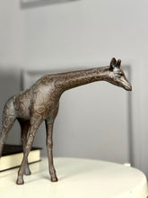 High Objects Savannah Grace showpiece, a bronze-toned polyresin giraffe sculpture with subtle texture and detailed spots.