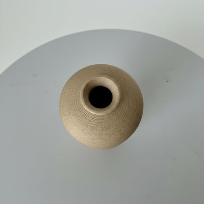 High Objects TerraForm Vase, 8-inch tall beige ceramic vase with natural matte texture and 5-inch base.