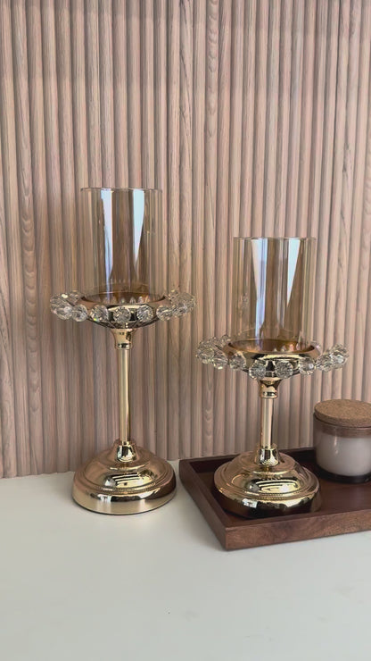 Crystal Halo Candle Stand Set