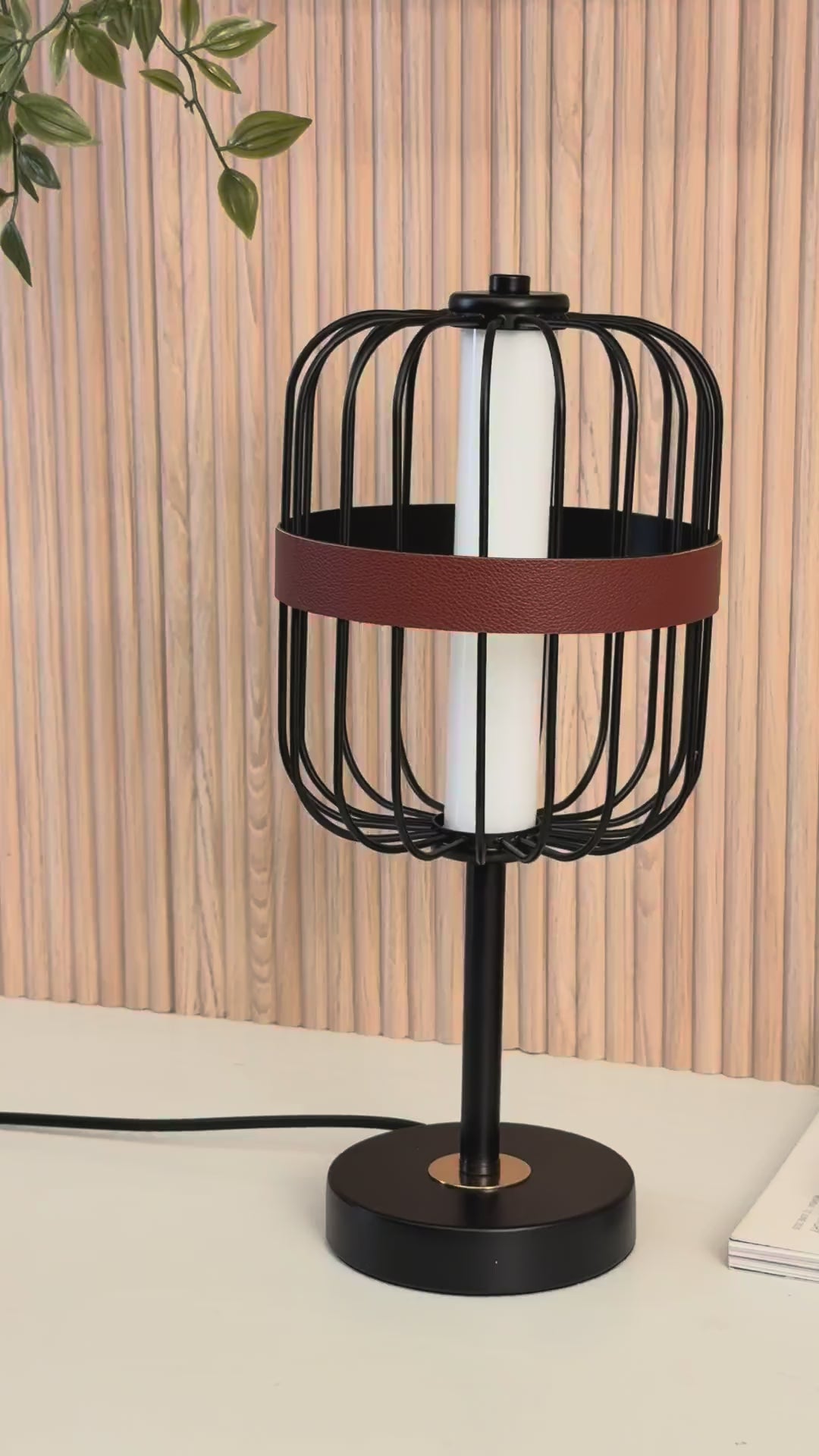 Noir Ember Cage Table Lamp