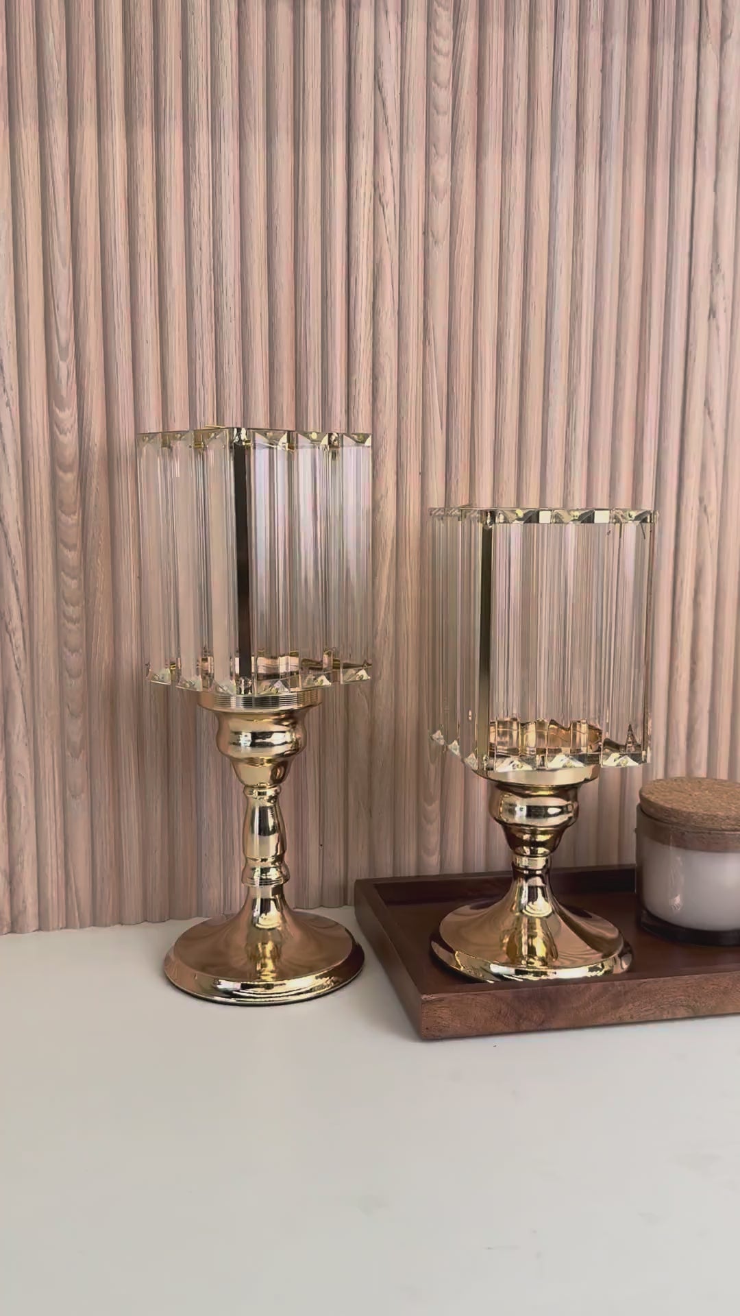 Crystal Luxe Candle Stand Set
