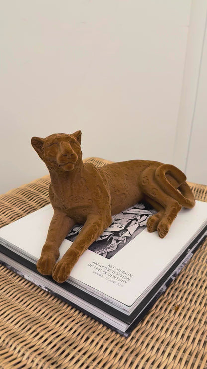 Terracotta Tranquil Cheetah Showpiece