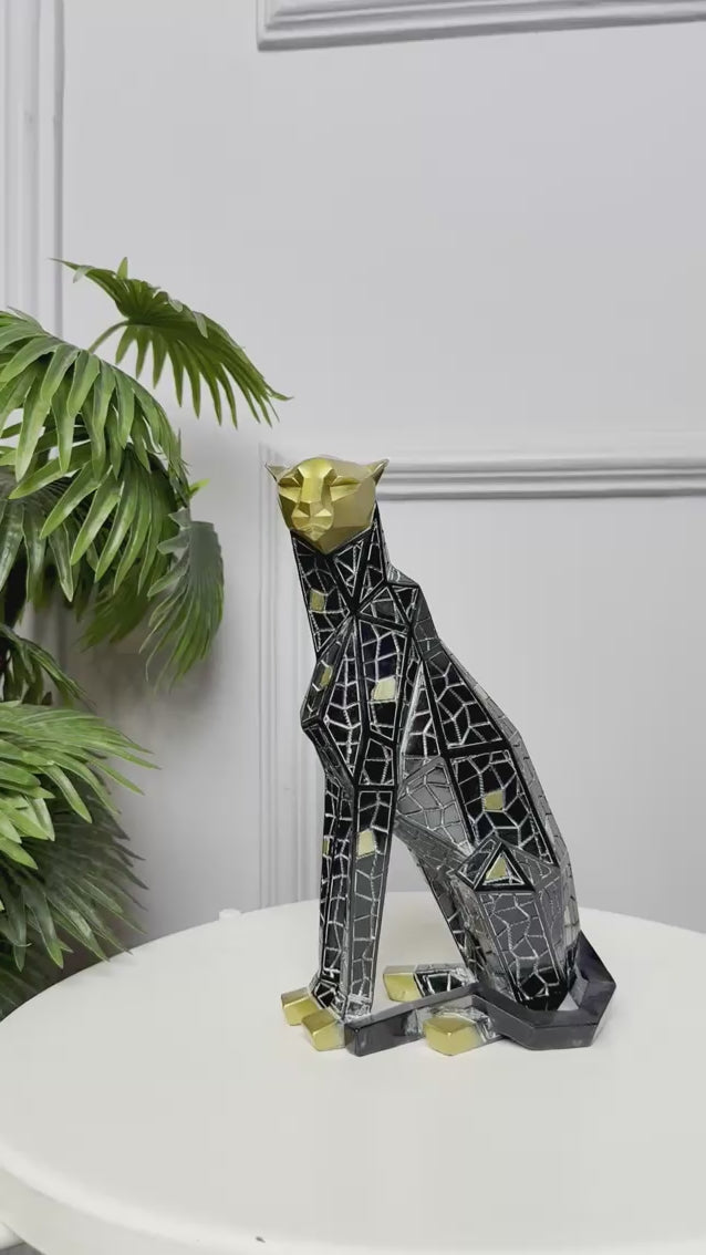 Geometric Panther Showpiece
