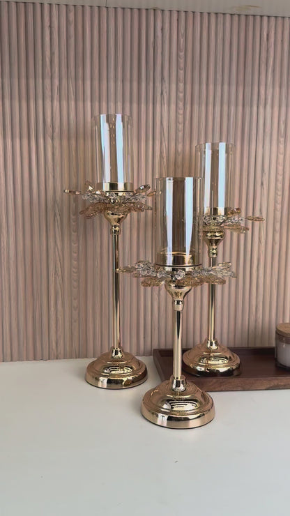 Crystal Bloom Candle Stand Set