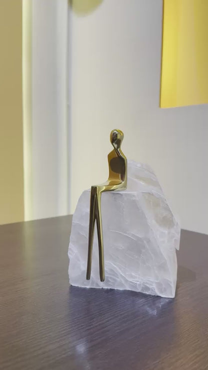 Golden Poise Crystal Sculpture - I