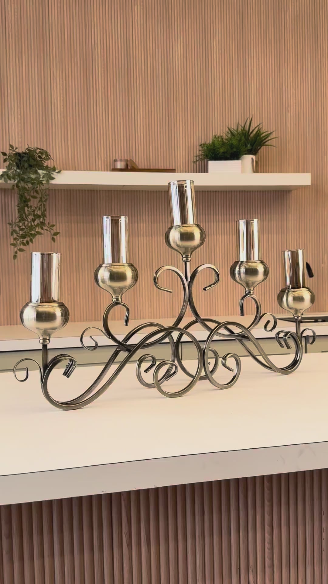 Valencia Scroll Five-Arm Candle Stand